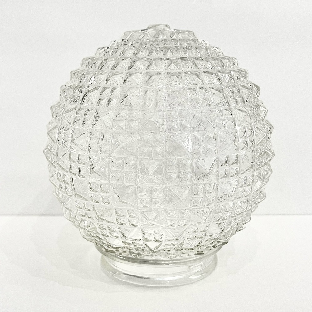 Vintage faceted clear glass replacement globe